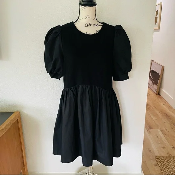 Sold! English Factory Black Puff Sleeve Mini Dress - Picture 5 of 14